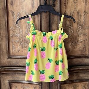 Zara Girls NWOT Yellow Pink Pineapple Print Swing Top Sz 10